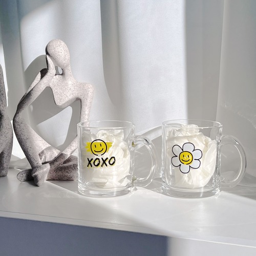 XOXO와 스마일꽃님이 유리머그컵 2인 집들이 선물세트